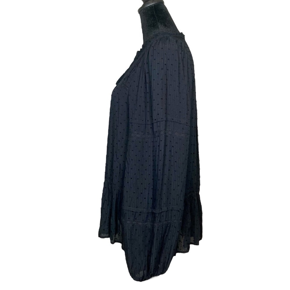 Loft Tiered Blouse Black Size M - Picture 2 of 8